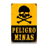 Peligro Minas Vintage Sign Metal Sign