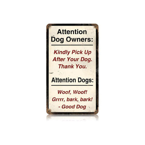 Attention-Dogs-Vintage-Sign-Metal-Sign