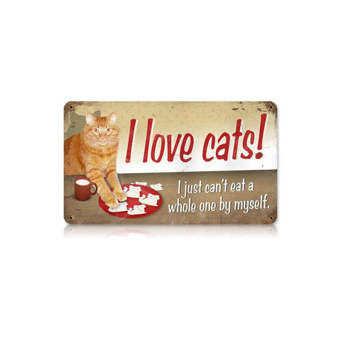 I Love Cats Vintage Sign Metal Sign