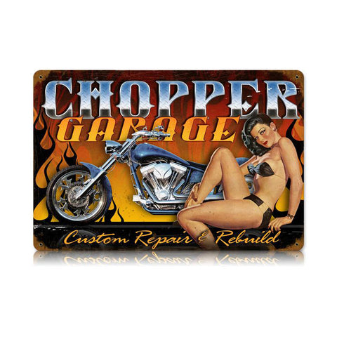 Chopper Garage Vintage Sign Metal Sign
