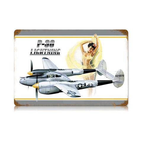 P-38 Bikini Vintage Sign Metal Sign