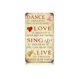 Dance Love Vintage Sign Metal Sign