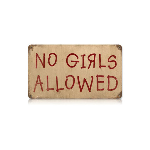 No Girls Vintage Sign Metal Sign
