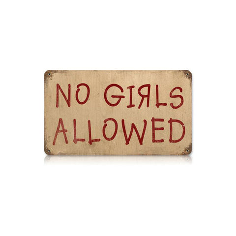 No Girls Vintage Sign Metal Sign