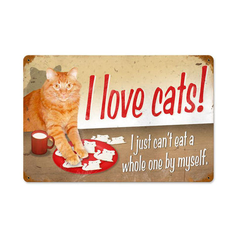 I Love Cats Metal Sign