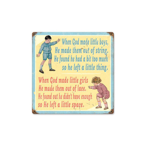 God Made Vintage Sign Metal Sign
