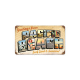 Pacific Beach Postcard Vintage Sign Metal Sign