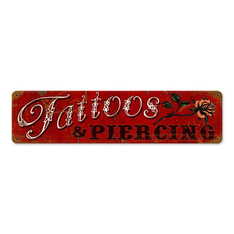 Tattoos Piercing Vintage Sign Metal Sign