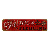 Tattoos Piercing Vintage Sign Metal Sign