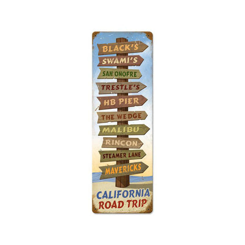 California Road Trip Vintage Sign Metal Sign