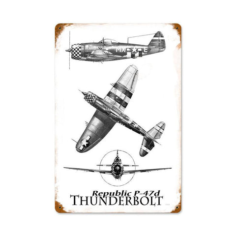 P-47-Three-View-Vintage-Sign-Metal-Sign