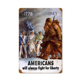 Americans Fight Vintage Sign Metal Sign