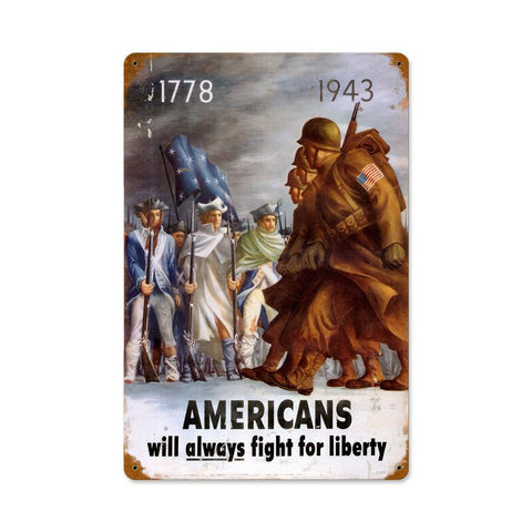 Americans Fight Vintage Sign Metal Sign