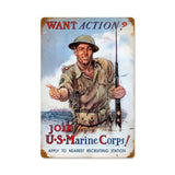 Usmc-Action-Metal-Sign