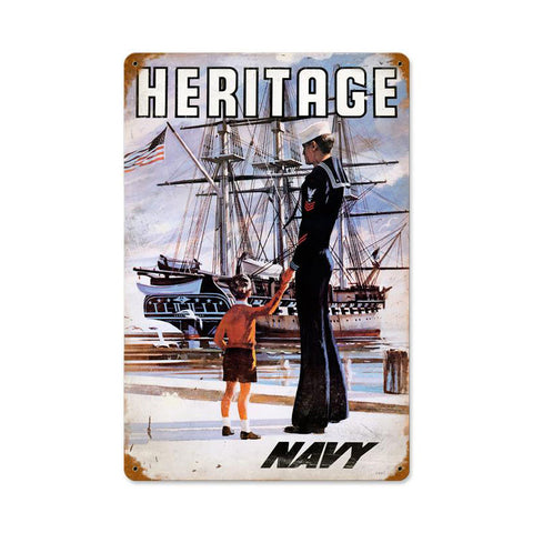 Navy Heritage Vintage Sign Metal Sign
