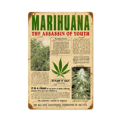 Marijuana Assassin Vintage Sign Metal Sign