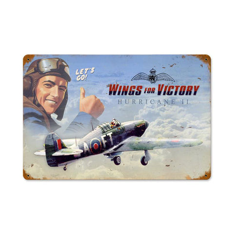 Wings For Victory Vintage Sign Metal Sign