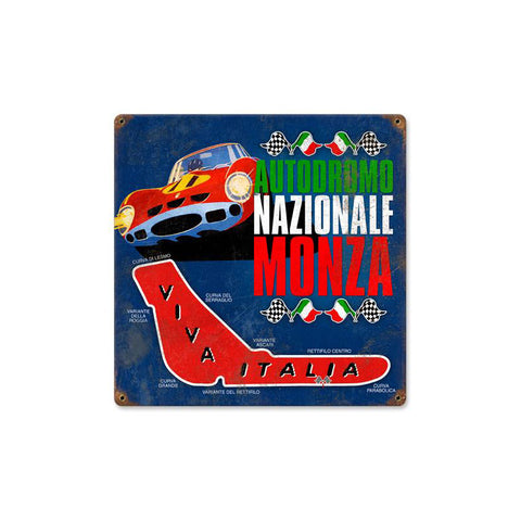 Monza Racing Vintage Sign Metal Sign