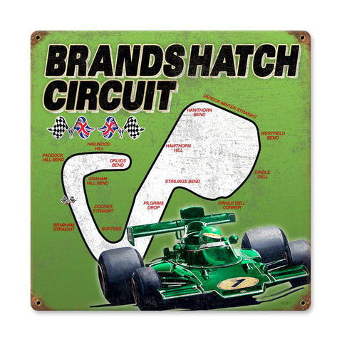 Brands Hatch Vintage Sign Metal Sign