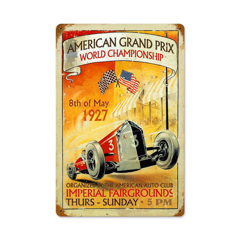 American Grand Prix Vintage Sign Metal Sign