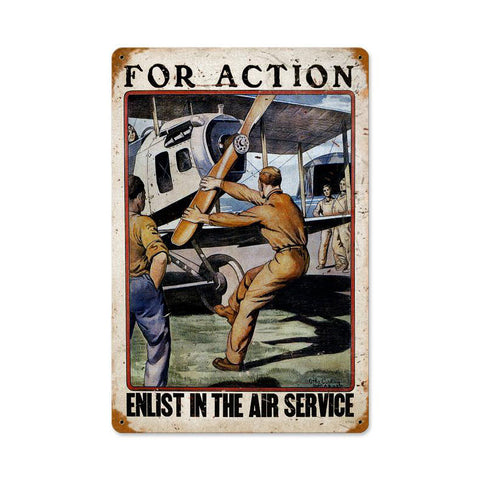 For Action Vintage Sign Metal Sign