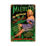 Marihuana Pin Up Vintage Sign Metal Sign