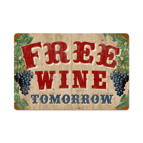 Free Wine Vintage Sign Metal Sign