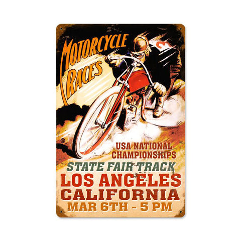 La Motorcycles Vintage Sign Metal Sign