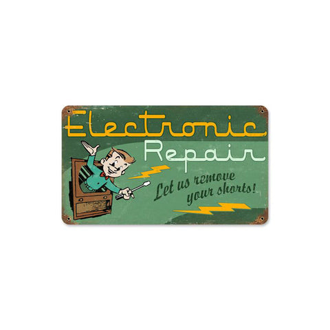 Electronic Repair Vintage Sign Metal Sign
