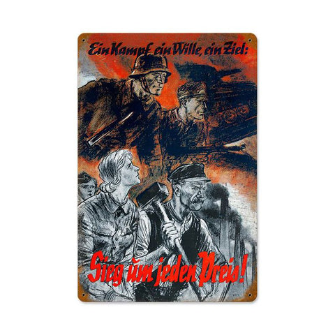Sieg Jeden Vintage Sign Metal Sign