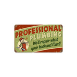 Professional Plumbing Vintage Sign Metal Sign