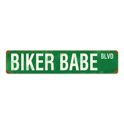 Biker Babe Blvd Vintage Sign Metal Sign