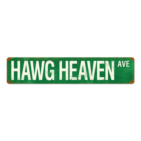 Hawg Heaven Ave Vintage Sign Metal Sign