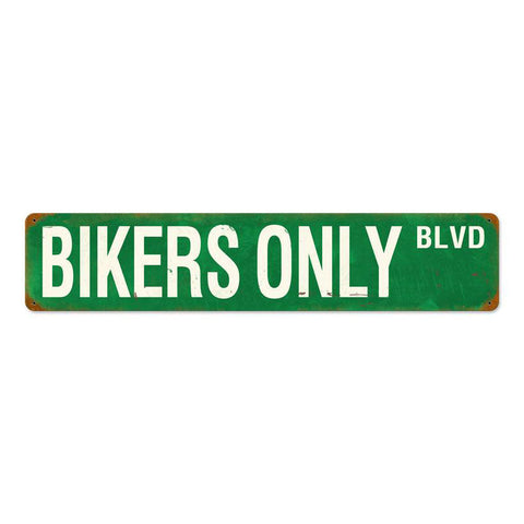 Bikers Only Blvd Vintage Sign Metal Sign