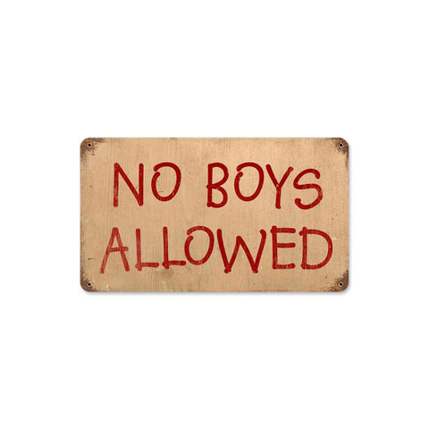 No Boys Allowed Vintage Sign Metal Sign