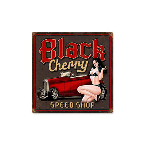 Black Cherry Vintage Sign Metal Sign