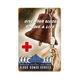 Red Cross Bell Vintage Sign Metal Sign