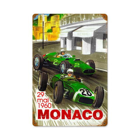 Monaco Vintage Sign Metal Sign