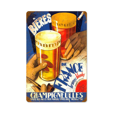 Beers Of France Vintage Sign Metal Sign