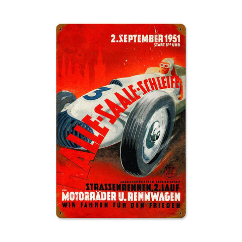 Halle Saale Schleife Vintage Sign Metal Sign