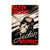 Jeden Niemiec Vintage Sign Metal Sign