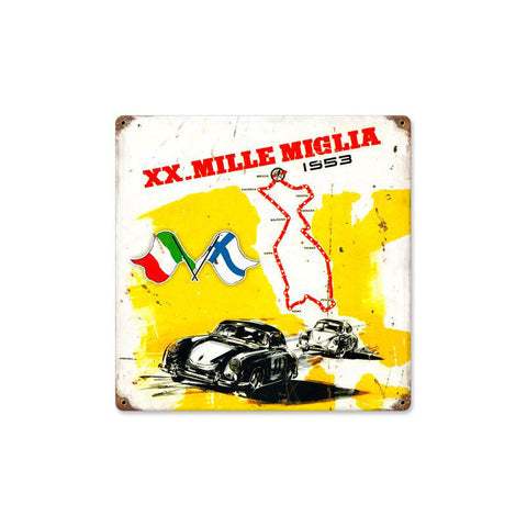 Mille Miglia Vintage Sign Metal Sign