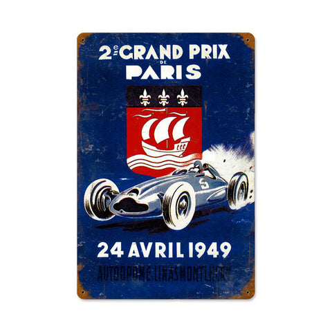 Grand Prix Paris Vintage Sign Metal Sign