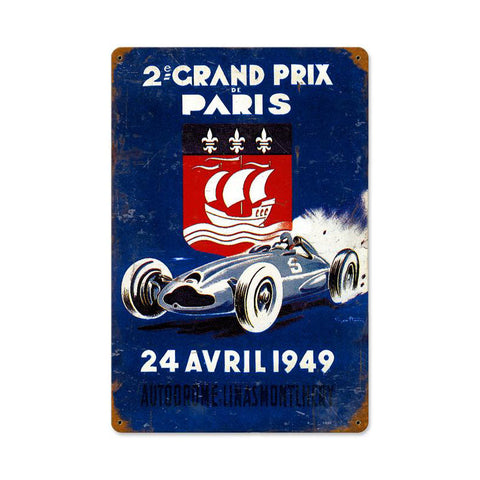 Grand Prix Paris Vintage Sign Metal Sign
