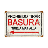 Prohibido Basura Vintage Sign Metal Sign