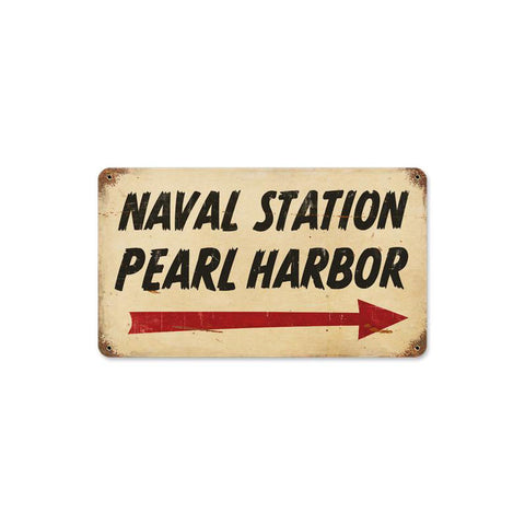 Pearl Harbor Naval Vintage Sign Metal Sign