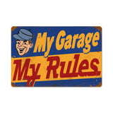 My Garage Rules Vintage Sign Metal Sign