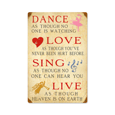 Dance Love Vintage Sign Metal Sign
