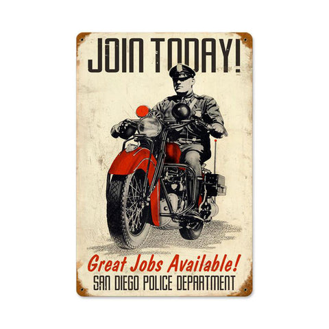 San Diego Police Vintage Sign Metal Sign