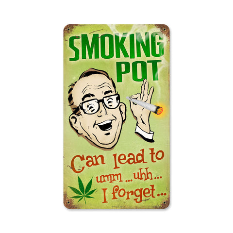 Smoking Pot Vintage Sign Metal Sign
